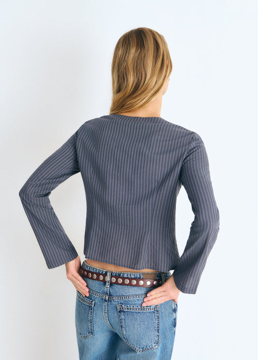 Blusa rayas botones cruzados
