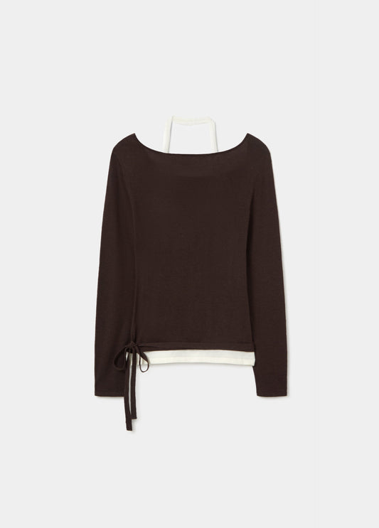 Jersey doble cuello barco
