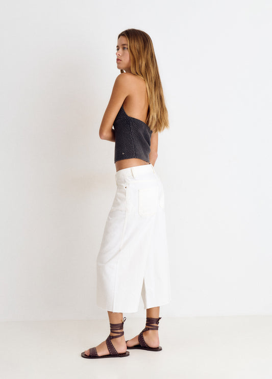 Pantalon culotte cropped