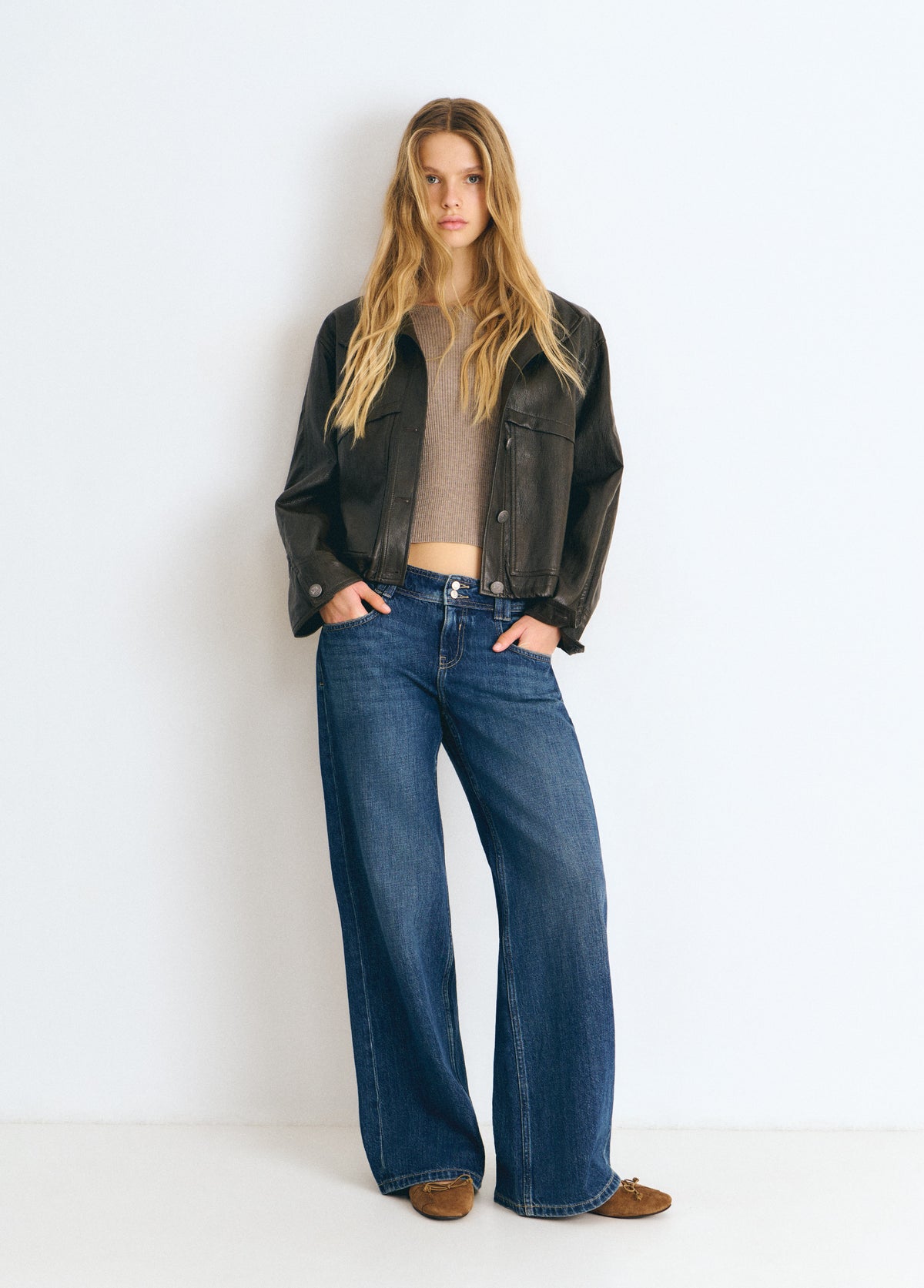 Jeans ancho tiro bajo