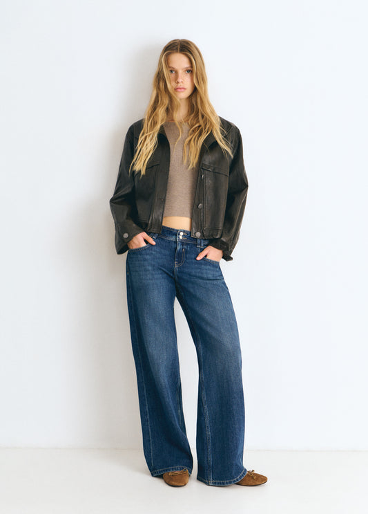 Jeans ancho tiro bajo
