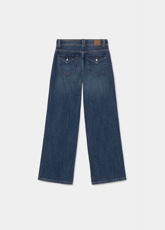 Jeans ancho tiro bajo