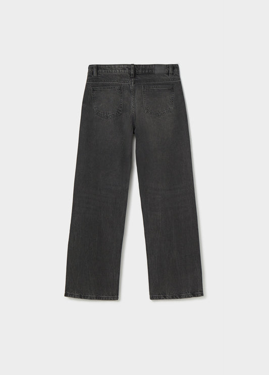 Jeans tiro bajo tachas flor