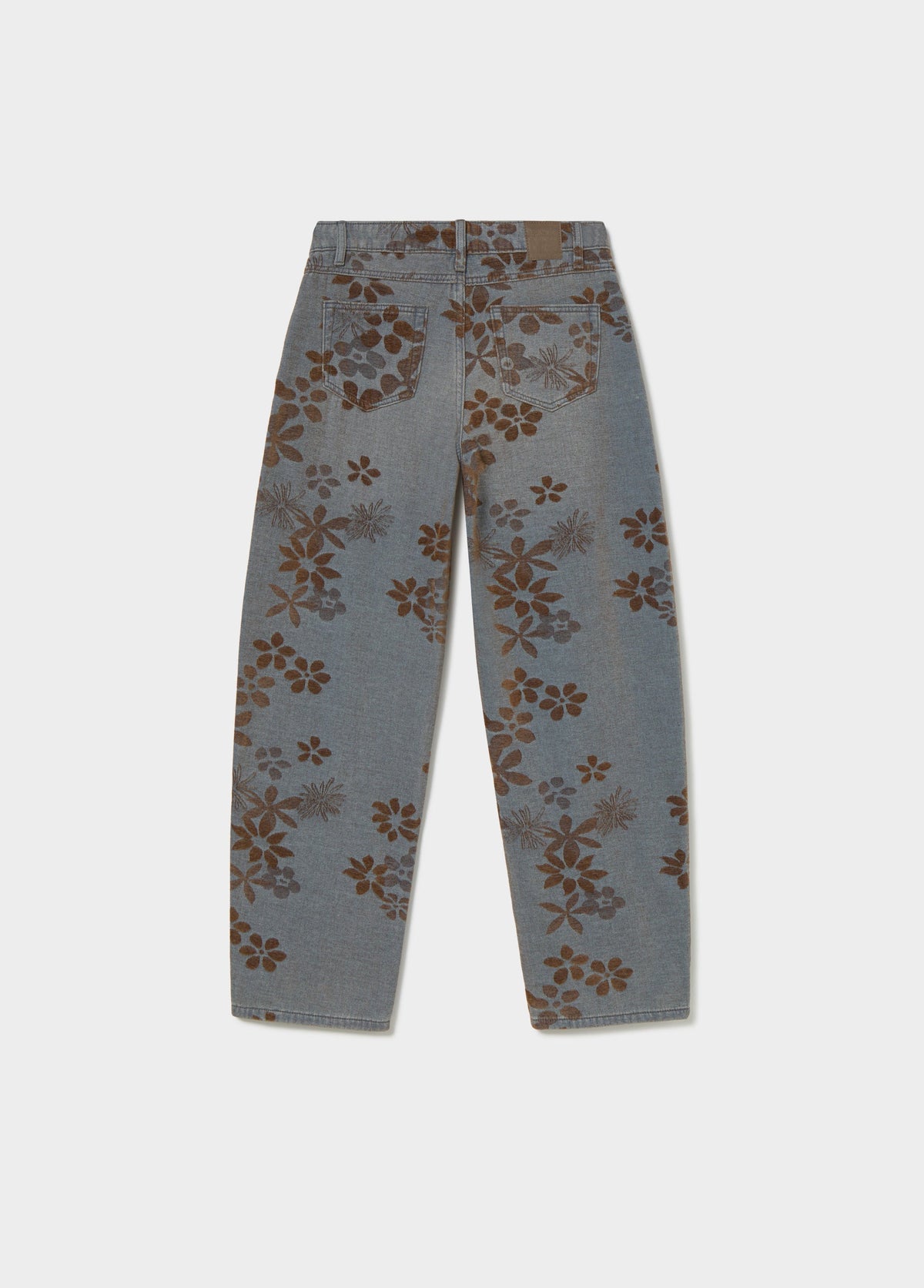 Jeans jacquard flores