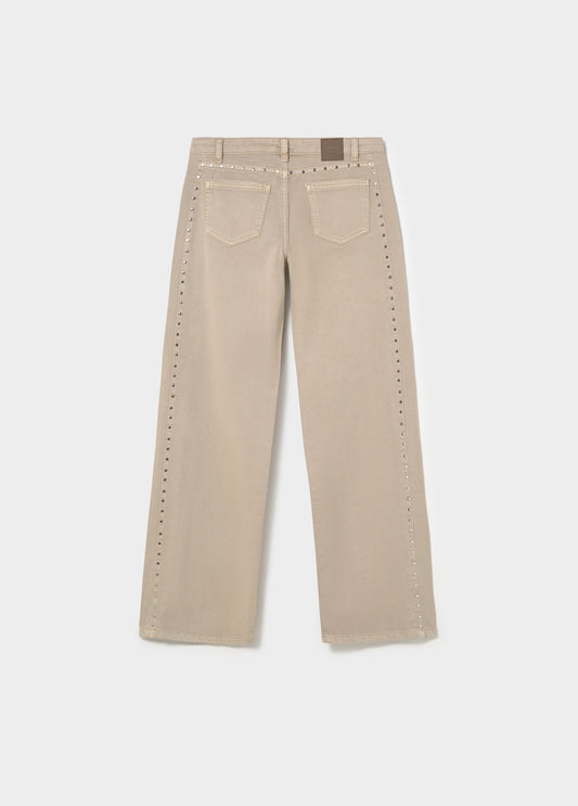Pantalón recto con tachas