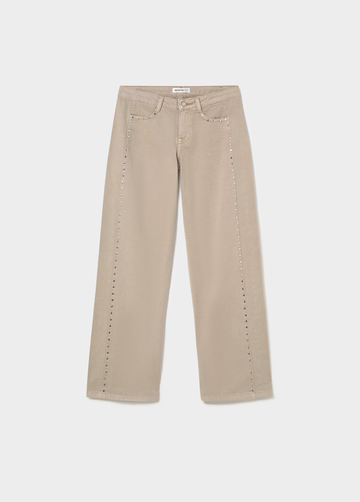 Pantalón recto con tachas