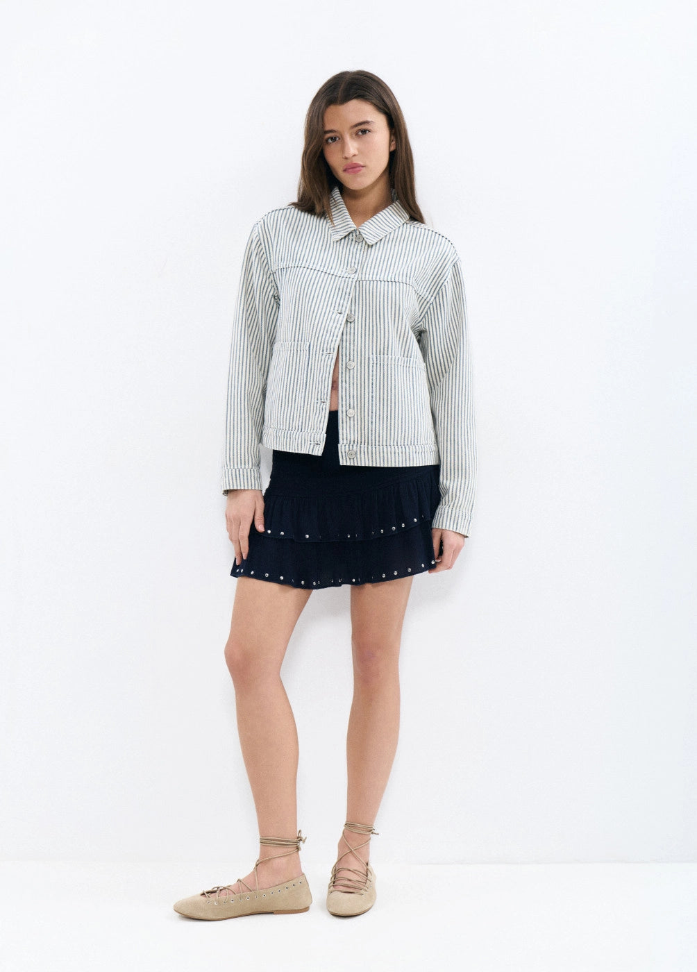 Bailarina eyelets tiras atar