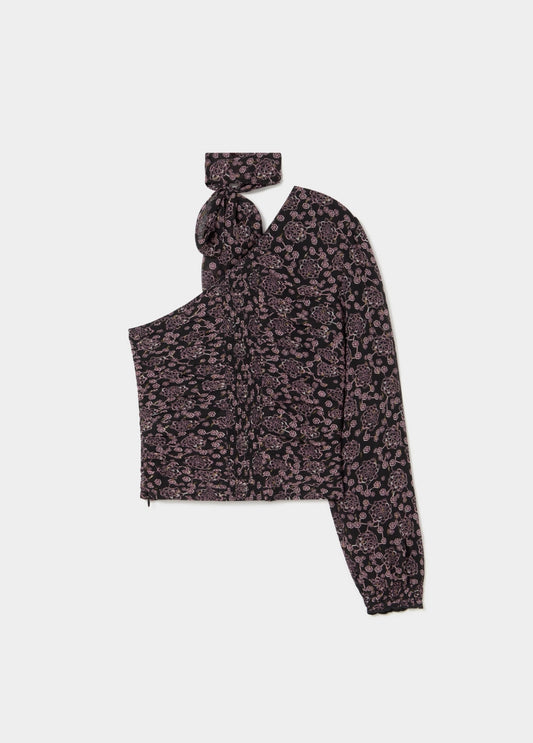 Blusa asimétrica estampado