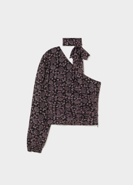 Blusa asimétrica estampado