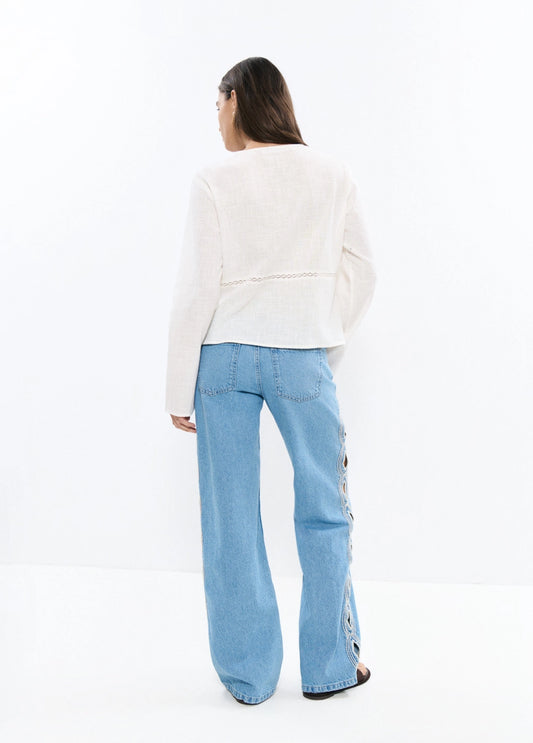 Blusa bordados lazos