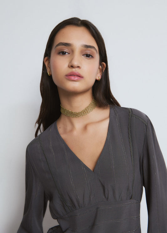 Blusa detalle volantes lace