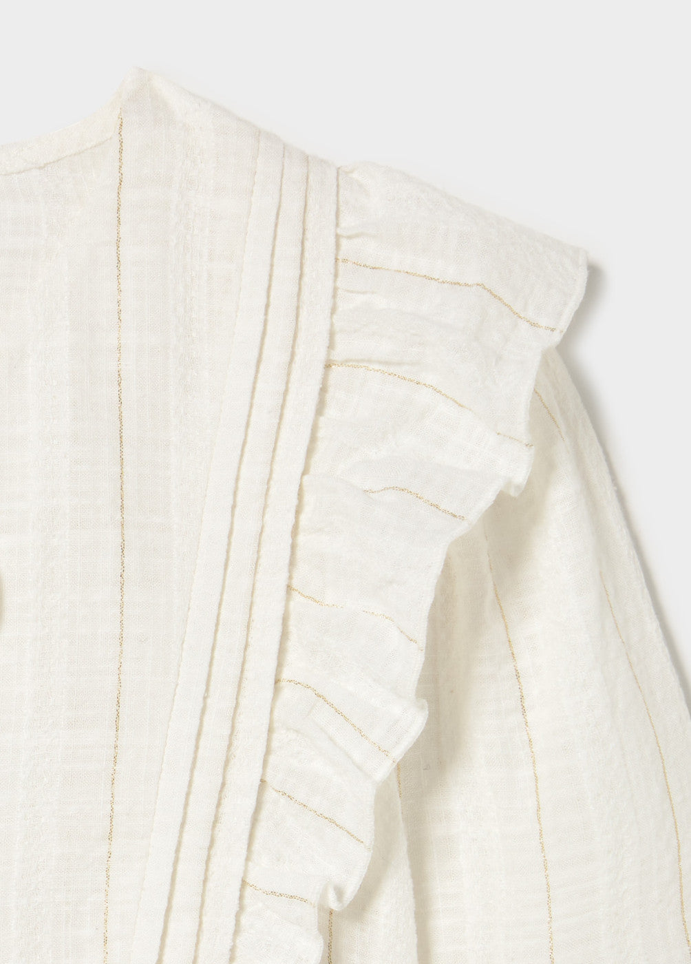 Blusa detalle volantes raya lurex