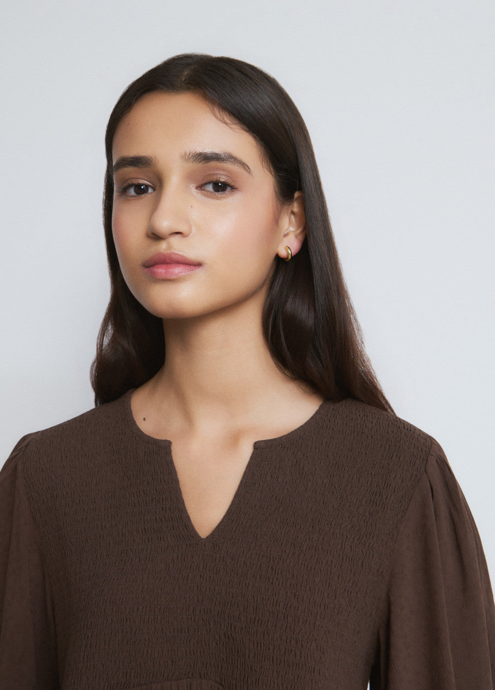 Blusa escote smock