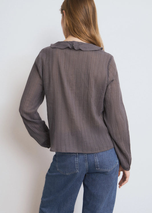 Blusa ml cuerpo smock tejido lurex