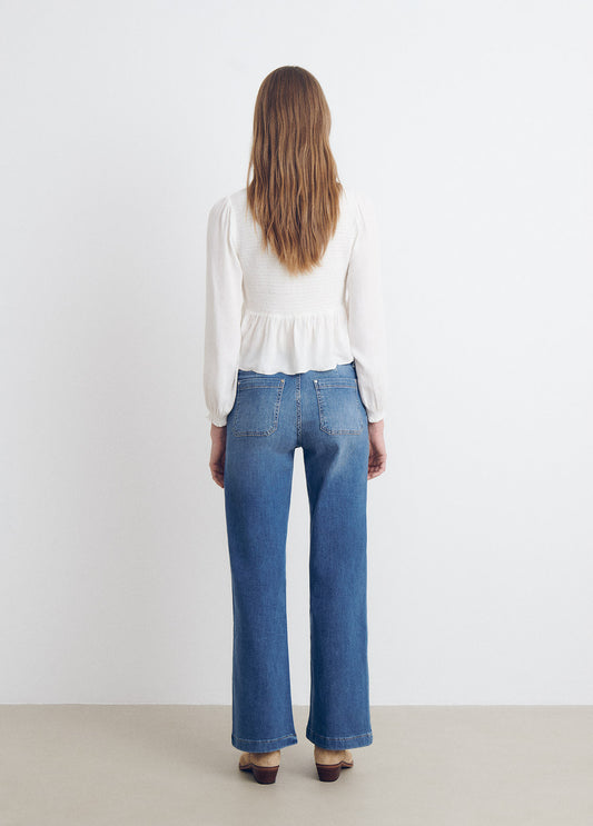 Blusa smock botones