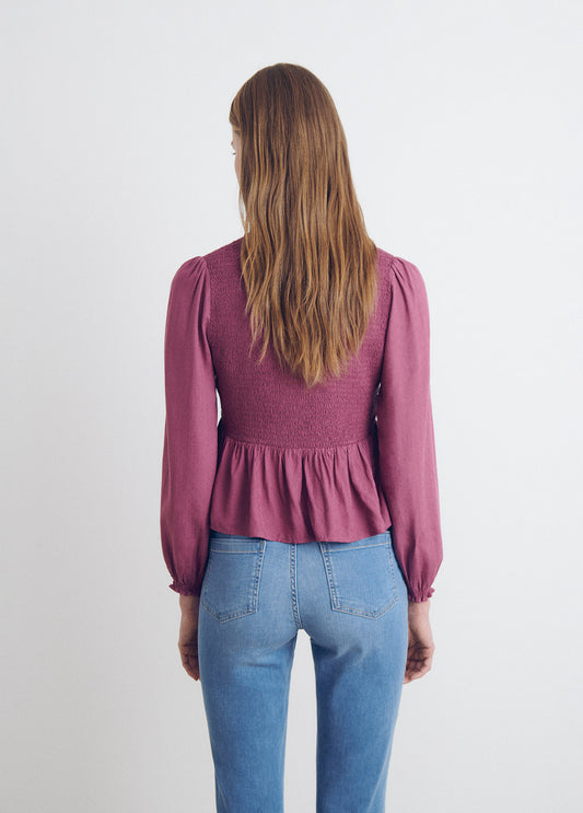 Blusa smock botones