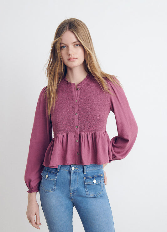 Blusa smock botones