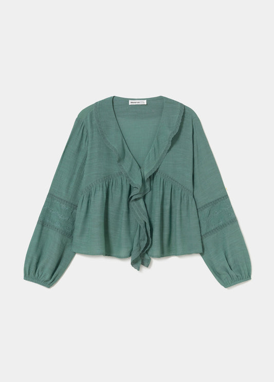 Blusa volantes bordados
