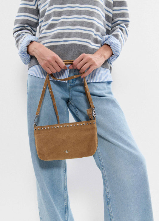 Bolso baguette tachas piel