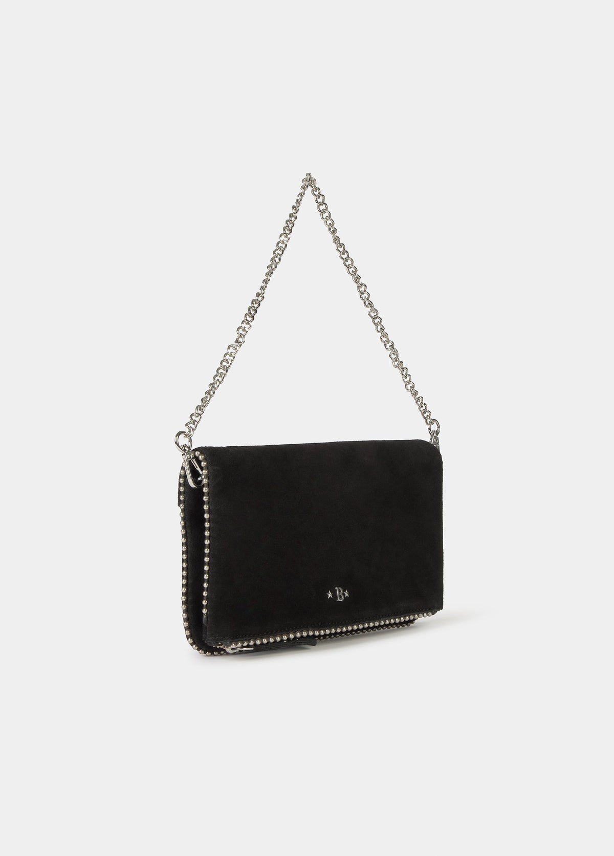 Bolso solapa bolitas serraje