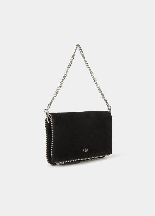 Bolso solapa bolitas serraje