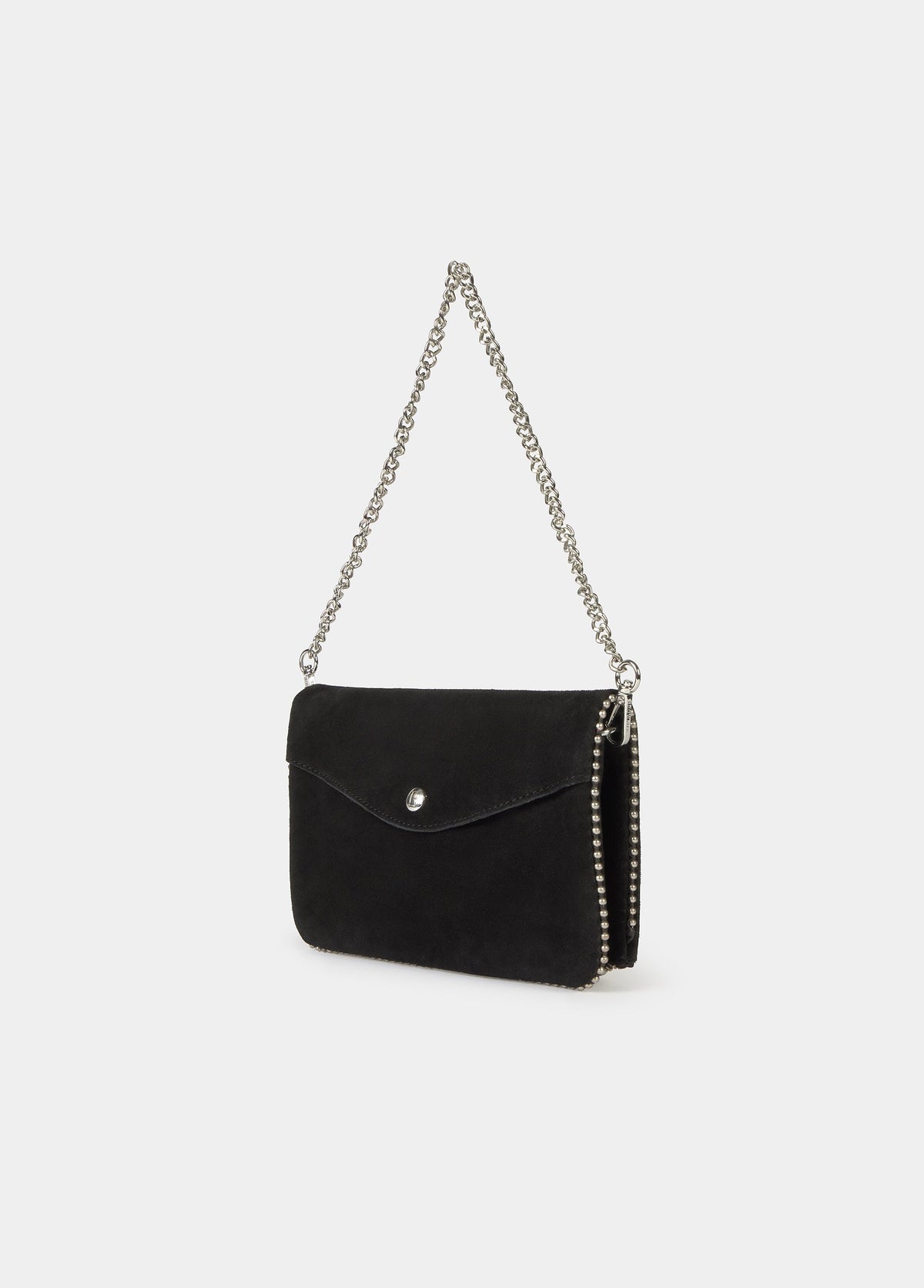 Bolso solapa bolitas serraje