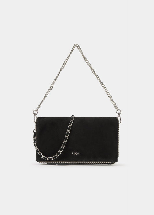 Bolso solapa bolitas serraje