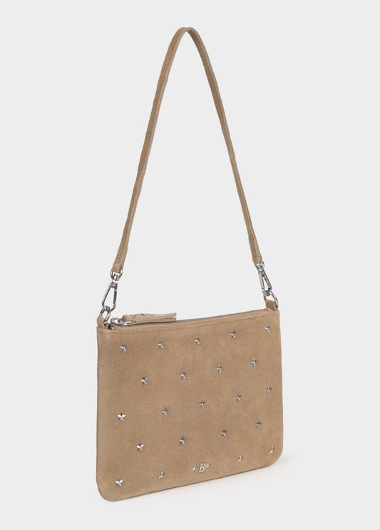 Bolso solapa cuero taupe
