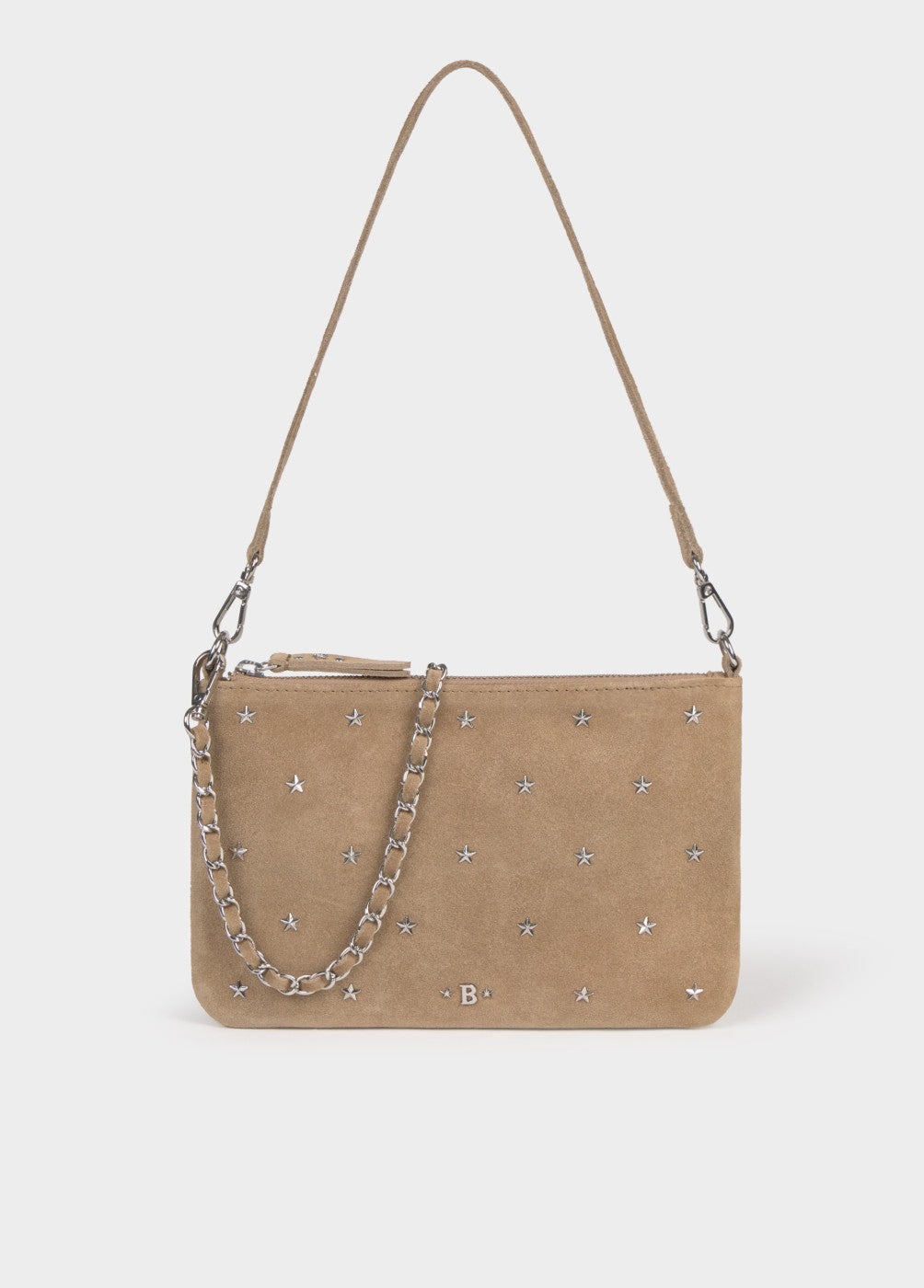 Bolso solapa cuero taupe