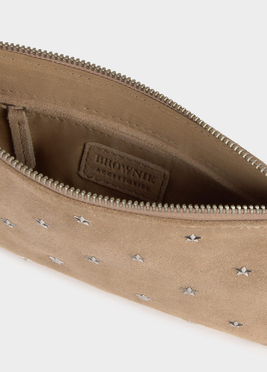 Bolso solapa cuero taupe