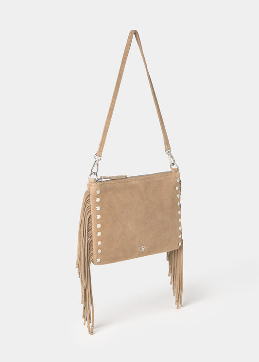 Bolso solapa flecos cuero