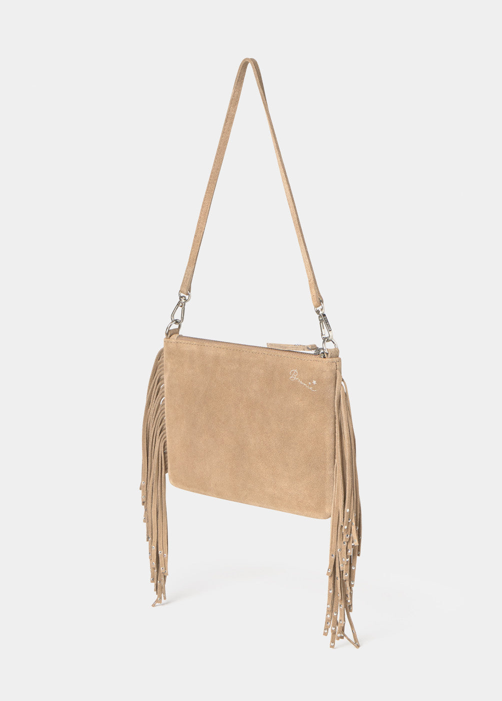 Bolso solapa flecos cuero