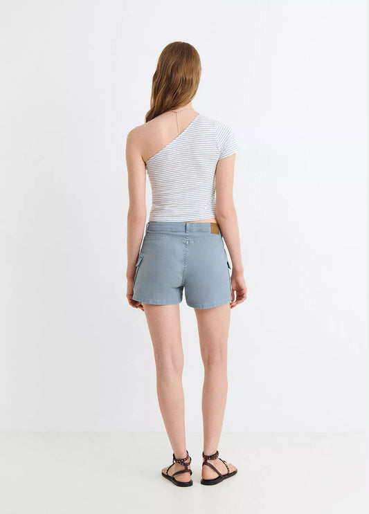 Camiseta asimétrica raya tejida