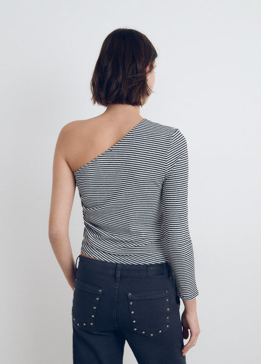 Camiseta asimétrica rayas
