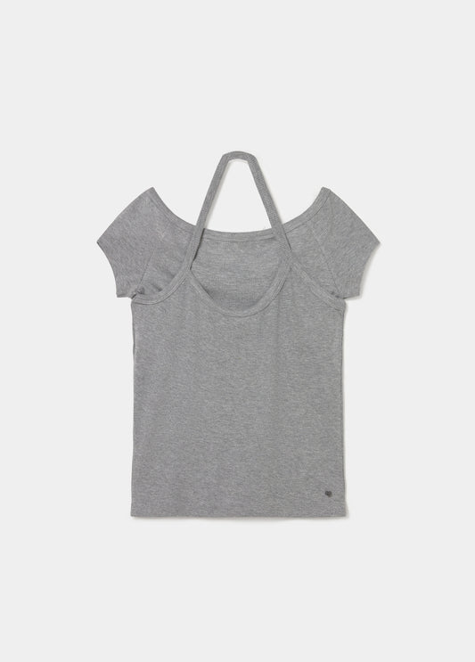 Camiseta doble rib halter