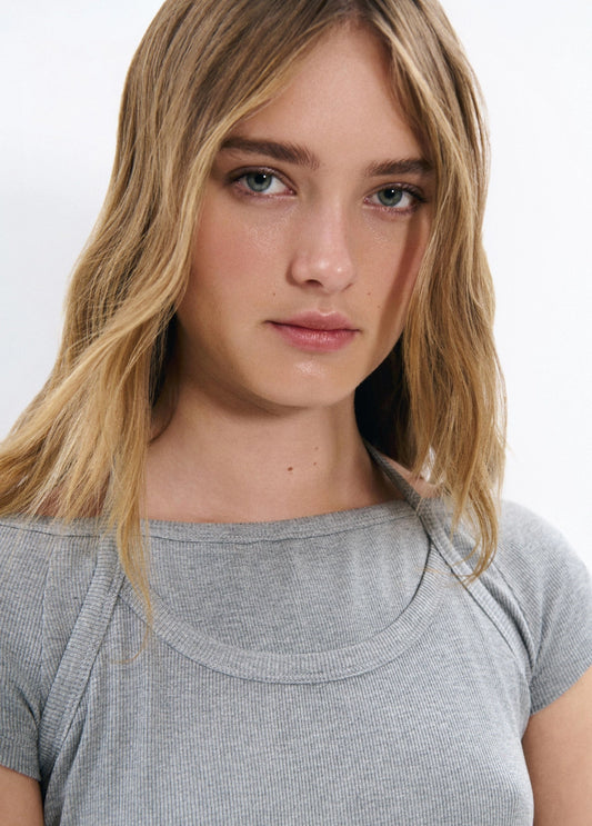 Camiseta doble rib halter