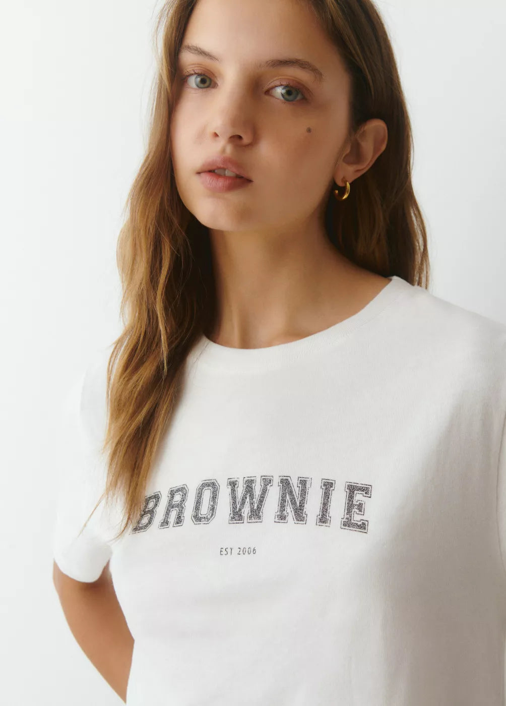 Camiseta texto brownie glitter