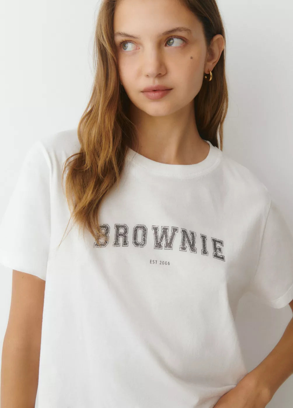 Camiseta texto brownie glitter