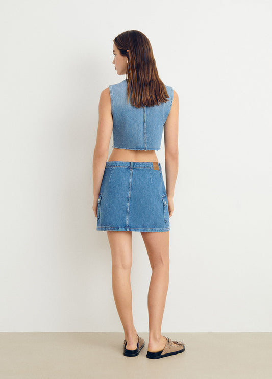 Chaleco jeans cropped