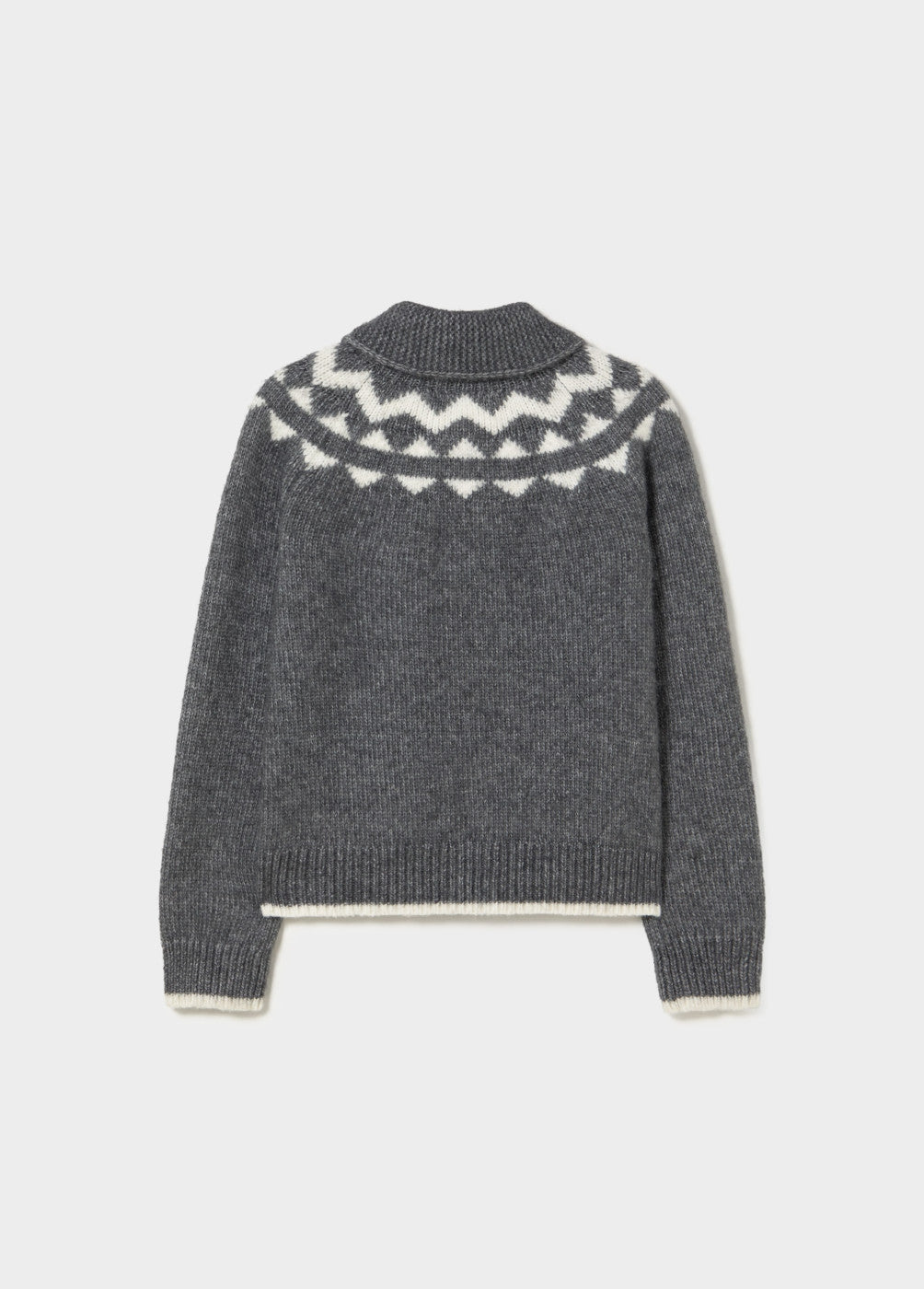 Chaqueta jacquard cremallera gris