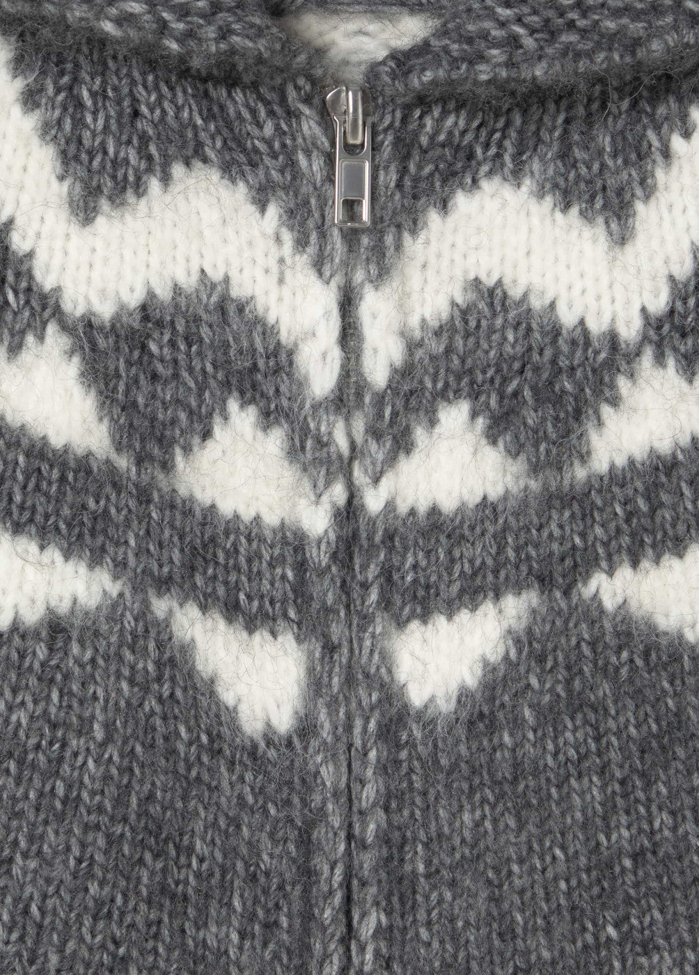 Chaqueta jacquard cremallera gris