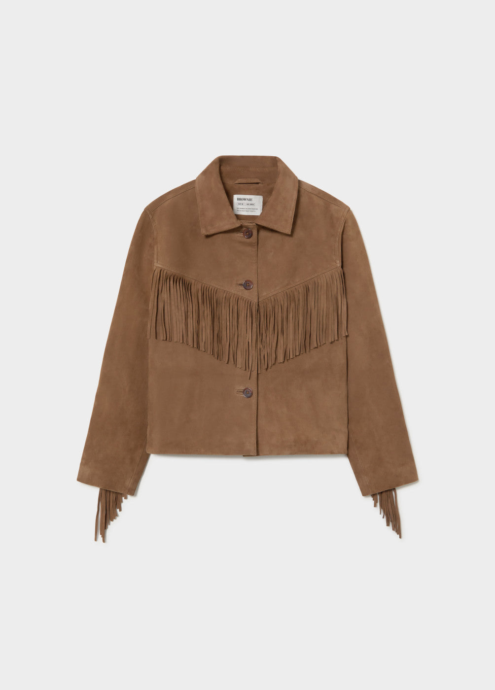 Chaqueta piel suede flecos