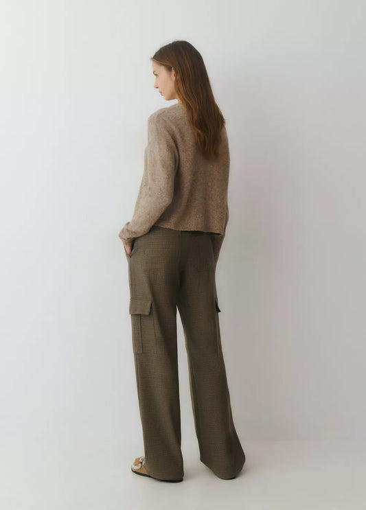 Chaqueta punto cuello redondo básica