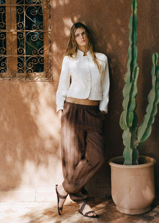 Chaqueta tejido textura y vivos