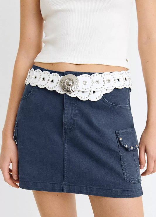 Cinturón piezas redondas