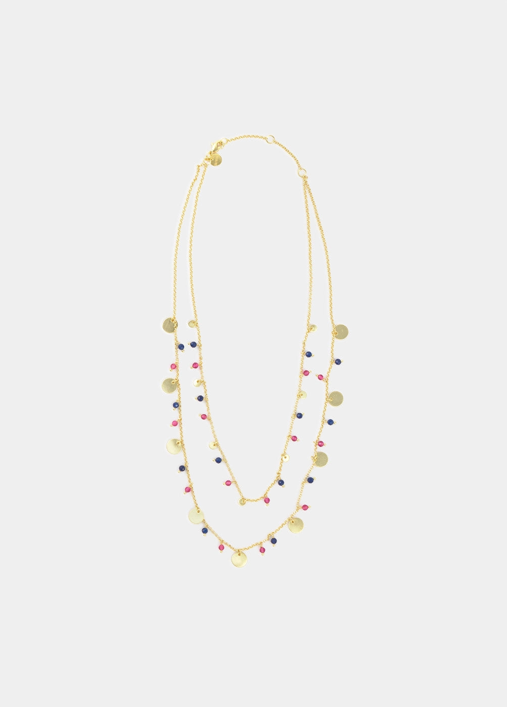 Collar doble chapas y piedras