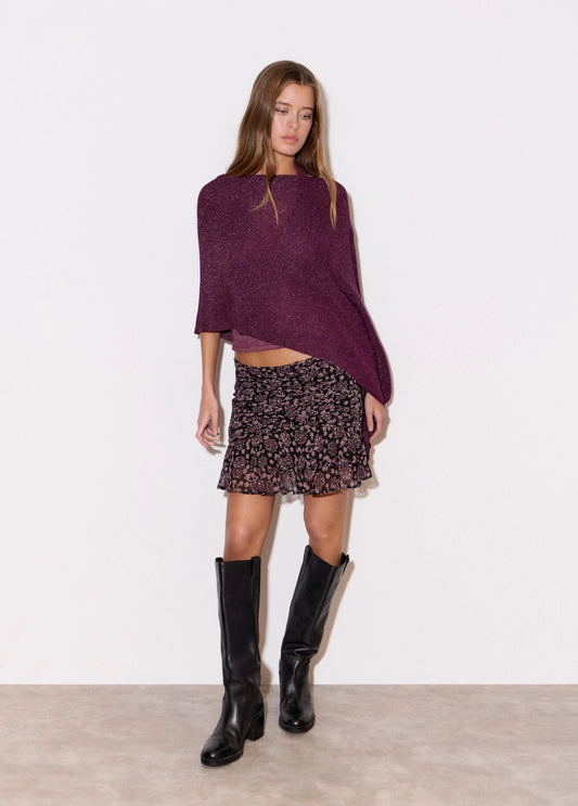 Falda drapeado estampado