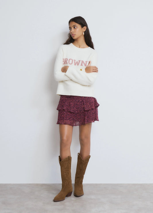 Falda corta cintura drapeada