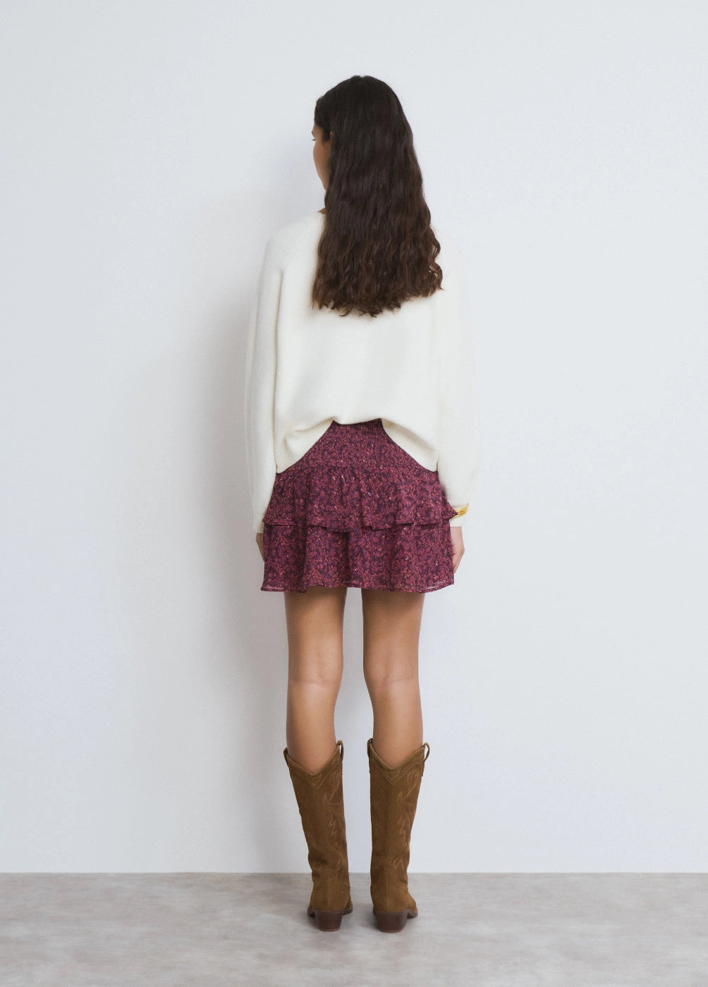 Falda corta cintura drapeada