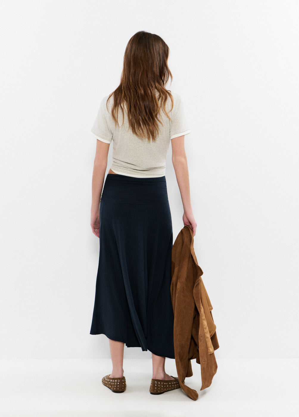 Falda fajin drapeado picos